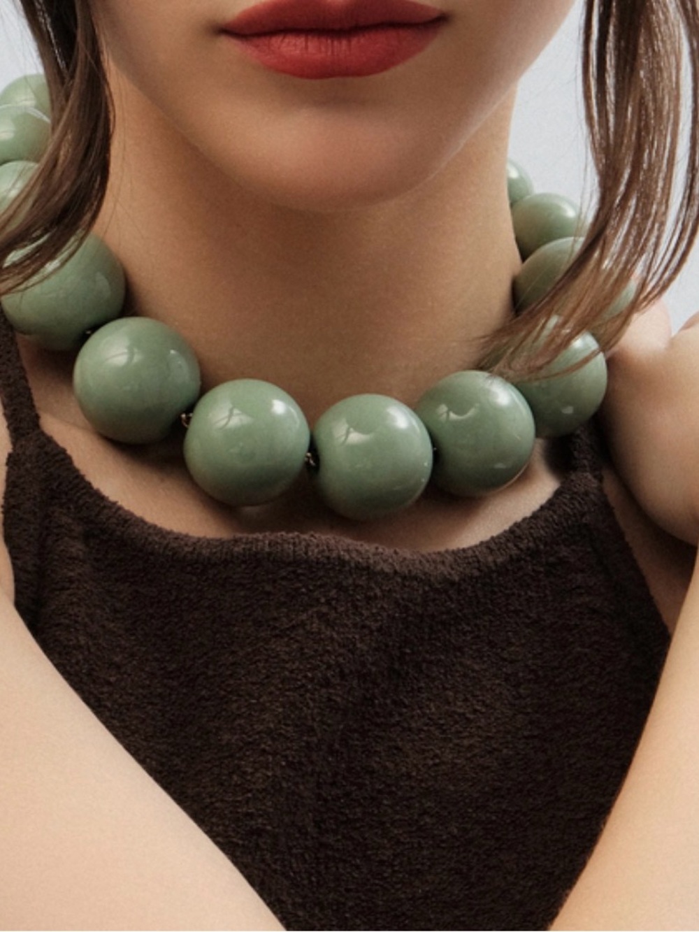 Green Beaded Statement Necklace